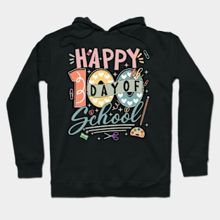 Happy 100th Day of School, Retro 100 Days Of School Teacher Hoodie